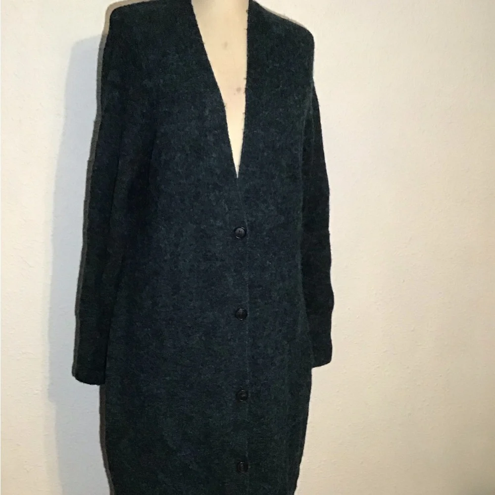Ann Taylor green/black long sweater cardigan size medium - Picture 5 of 12